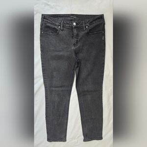 Silver Jeans Suki Straight Leg Black Jeans Womens PLUS 34